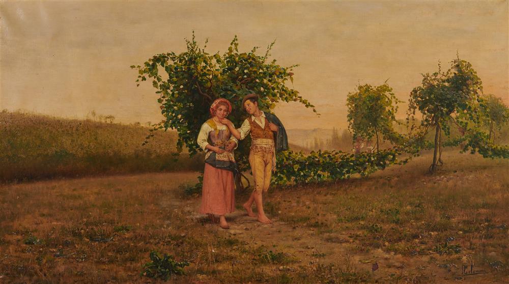 Appraisal: PASQUALE CELOMMI Italian - The Happy Couple oil on canvas