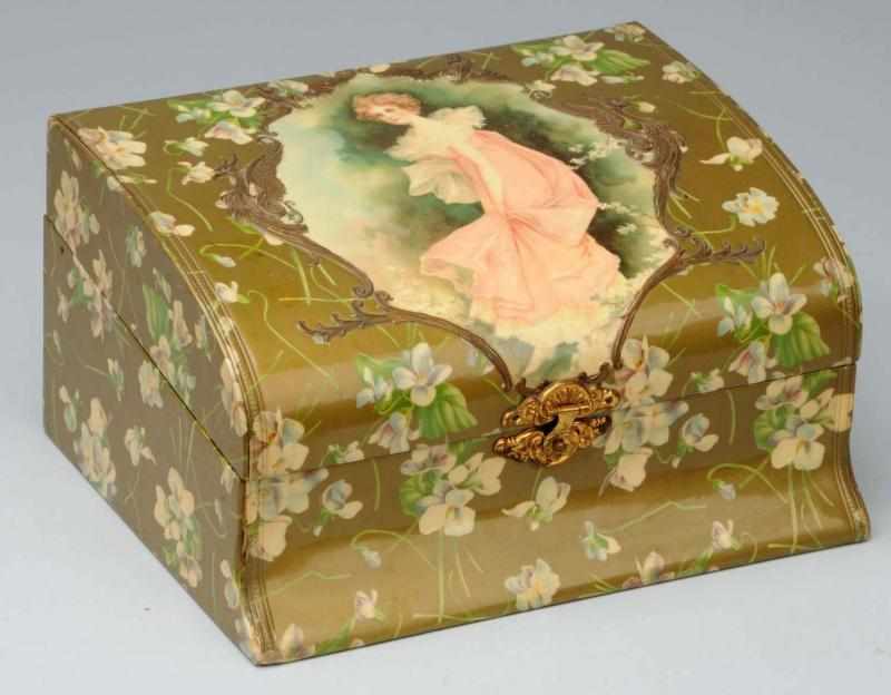 Appraisal: Celluloid Work Sewing Box Description Circa late s to early