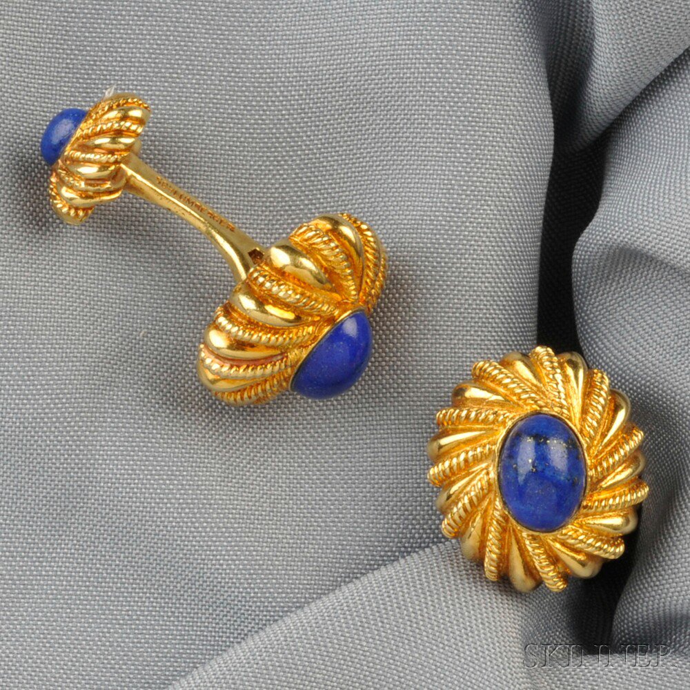 Appraisal: kt Gold and Lapis Cuff Links Schlumberger Tiffany Co each