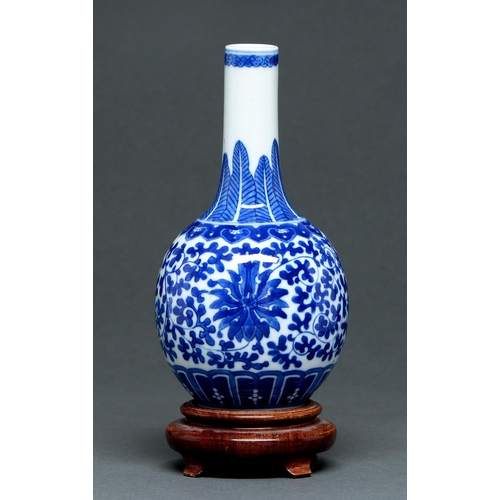 Appraisal: A Chinese blue and white bottle shaped vase late th