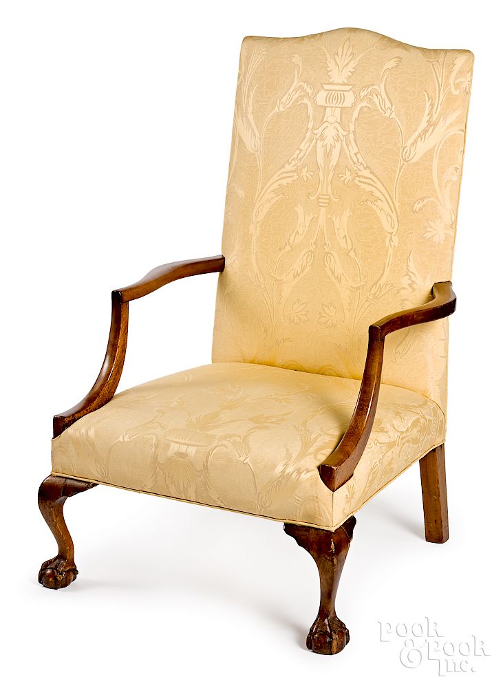 Appraisal: New England Chippendale mahogany lolling chair Exclusive on Bidsquare New