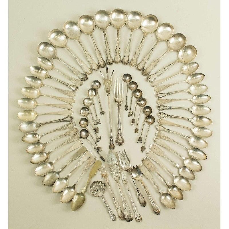 Appraisal: Assorted Sterling Silver Flatware piece assembled grouping of assorted silver