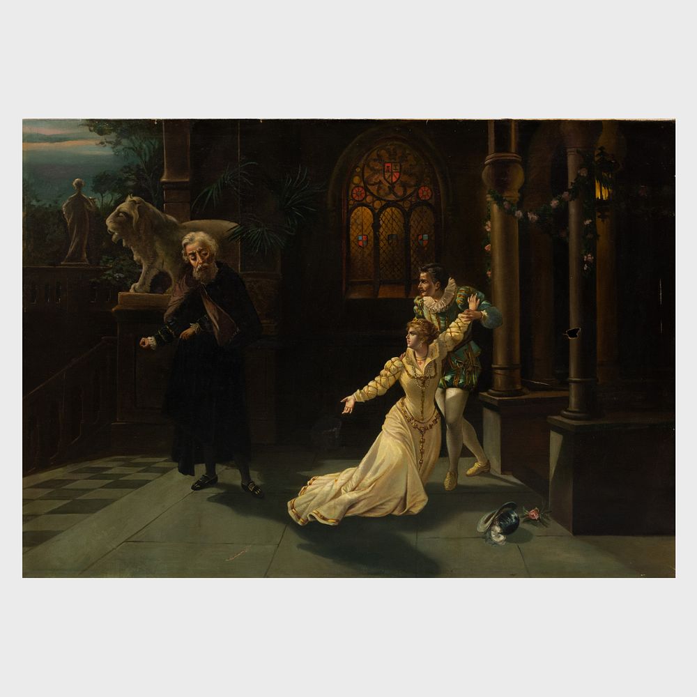 Appraisal: European School A Theatrical Scene Oil on canvas unsigned x