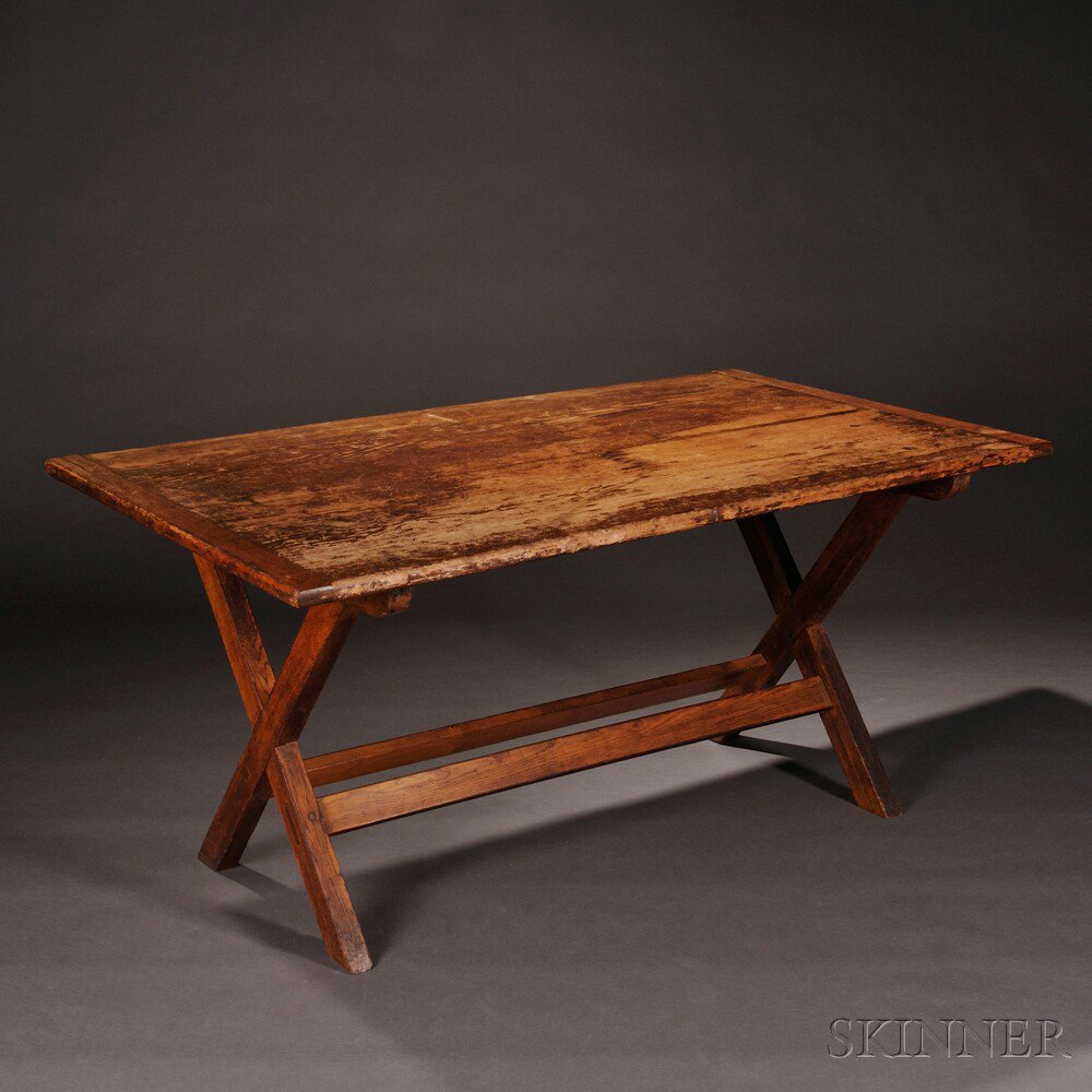 Appraisal: Shaker Pine and Chestnut Laundry Table Enfield Connecticut c the