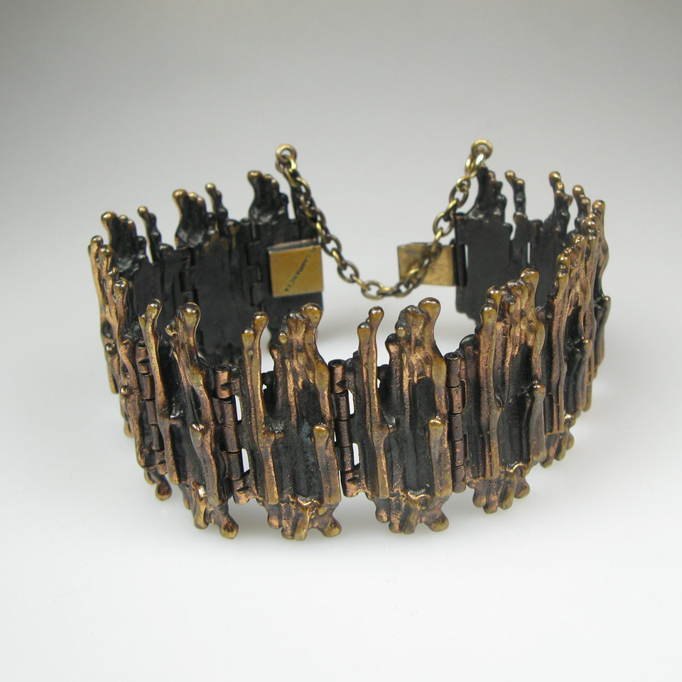 Appraisal: Pentti Sarpaneva Finnish Cast Bronze Abstract Bracelet length in cm