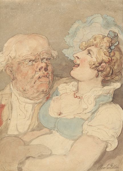 Appraisal: Thomas Rowlandson British - x sheet True Love Older Man