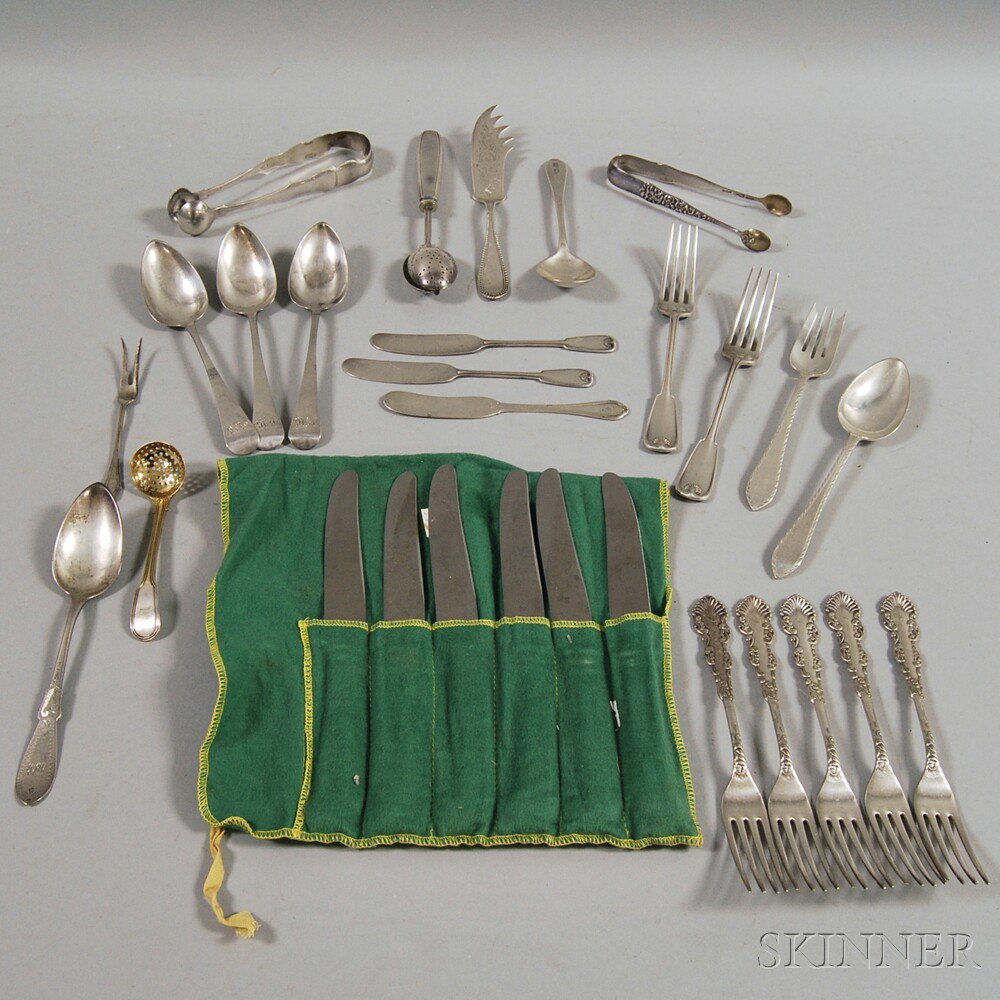 Appraisal: Miscellaneous Group of Sterling Coin Silver and Silver-plated Flatware approximately