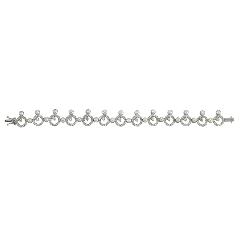 Appraisal: k White Gold Bracelet set with brilliant cut diamonds approx