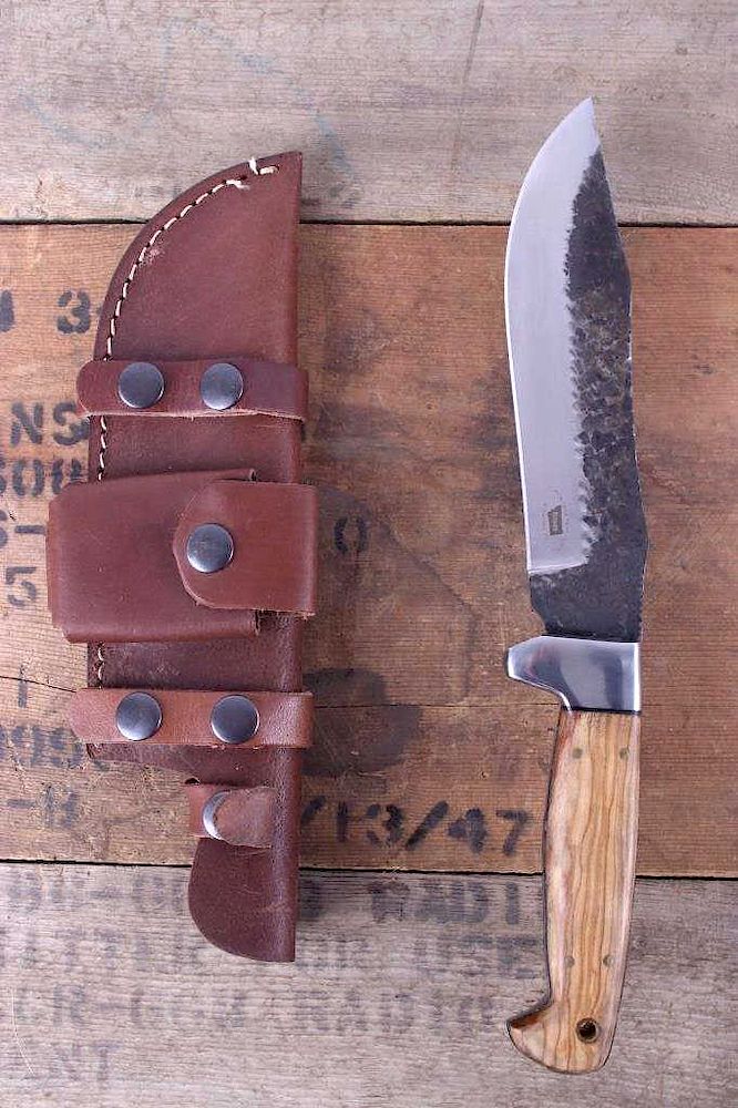 Appraisal: Montana Territory Knives Hammered Bowie Knife This is an original