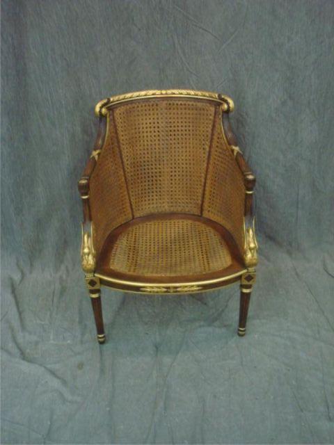 Appraisal: Fine Quality Louis XVI Gilt Decorated and Carved Bergere with