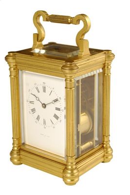 Appraisal: A French gilt brass carriage clock with a platform lever