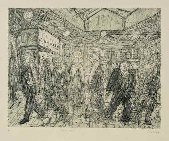 Appraisal: Leon Kossoff b Going Home etching signed titled and dated