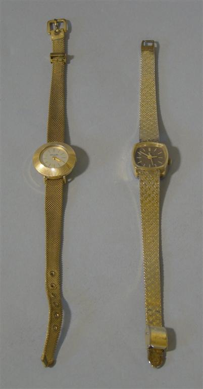 Appraisal: TWO LADY'S COCKTAIL WATCHES The first by Hamilton of gilt