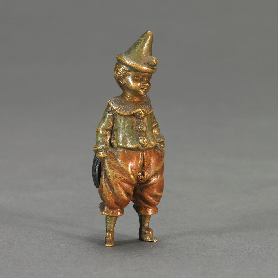 Appraisal: Small Austrian Cold Painted Bronze Novelty Figure of a Young