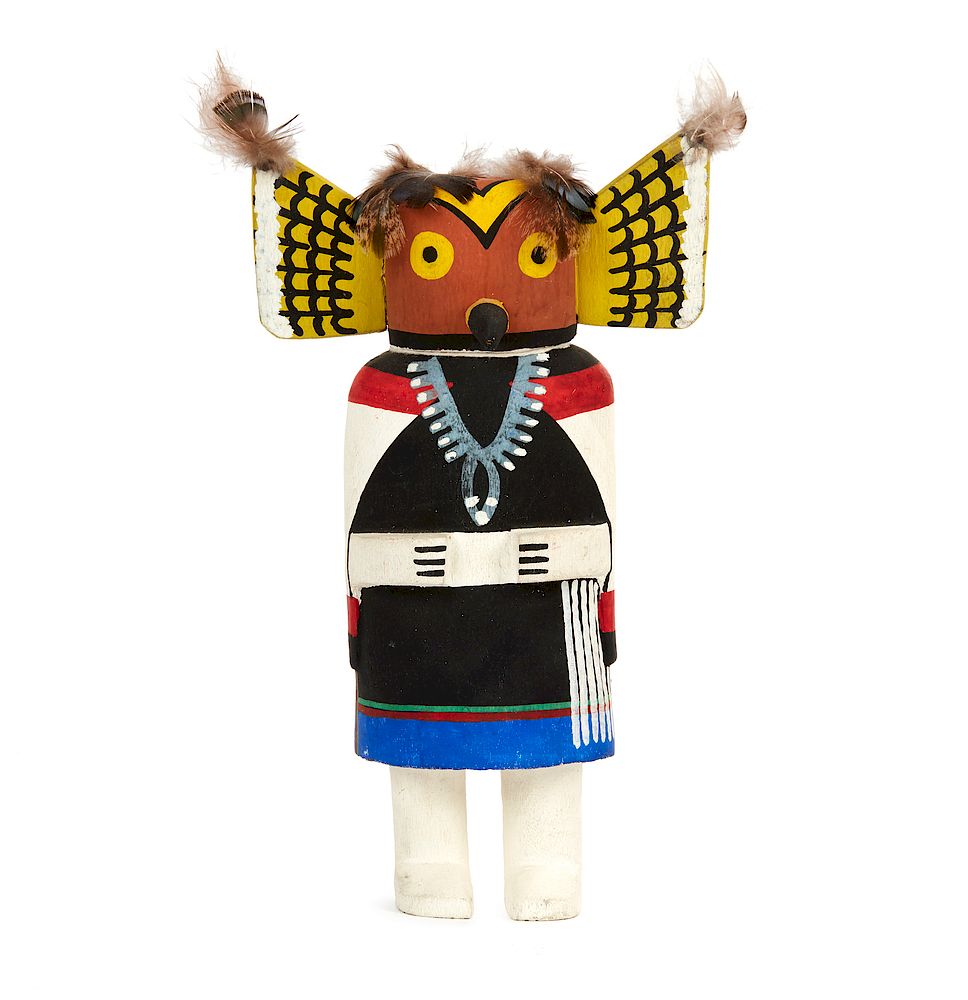 Appraisal: Great Horned Owl Woman Kachina Mong' Wuhti Great Horned Owl