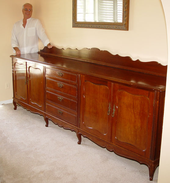 Appraisal: FEET LONG COUNTRY FRENCH STYLE WALNUT SIDEBOARD drawers at the