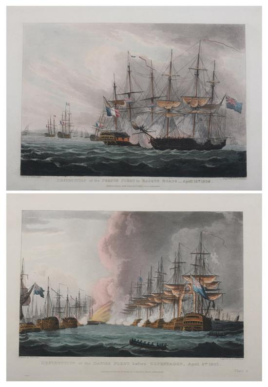 Appraisal: GROUP OF NAUTICAL PRINTS AFTER THOMAS WHITCOMB English - DESTRUCTION