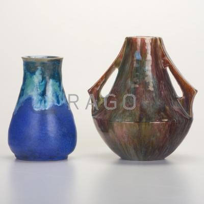 Appraisal: SCHOOL OF FULPER RUTGERS PRATT Two vessels Double-handled vase by