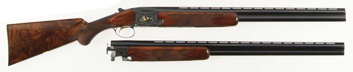 Appraisal: RARE CASED BROWNING MIDAS LIGHTNING GRADE SUPERPOSED SHOTGUN -BBL SET