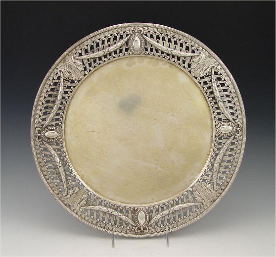 Appraisal: HANAU SILVER LARGE RETICULATED CHARGER Reticulated rim with embossed garland