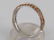 Appraisal: A carat white gold garnet ring size S gms