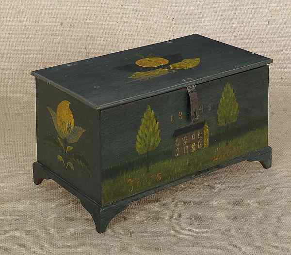 Appraisal: Jonas Weber Lancaster County Pennsylvania painted pine dresser box dated