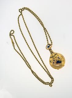 Appraisal: k Art Nouveau Pendant Watch k yellow gold figural Art