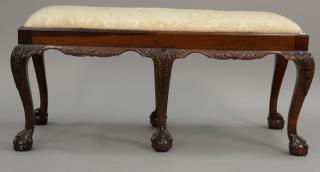 Appraisal: Mahogany Chippendale style bench lg in Mahogany Chippendale style bench