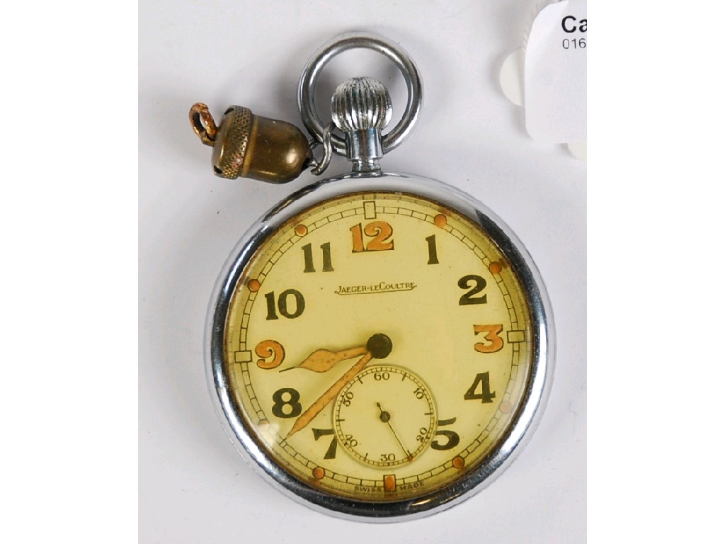 Appraisal: JAEGER LE COULTRE BRIGHT METAL CASED OPEN FACED POCKET WATCH