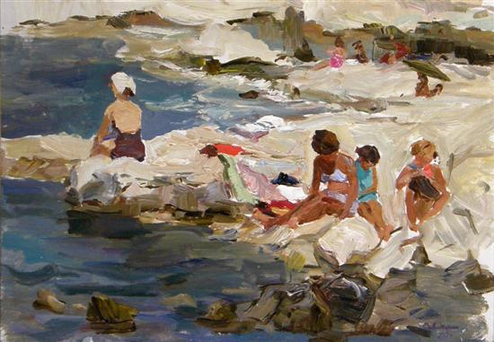 Appraisal: Piotr Soulimenco Russian b 'Holiday at Yalta' signed and dated