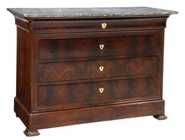 Appraisal: French Louis Philippe period mahogany commode mid th c having