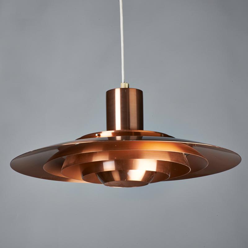 Appraisal: PREBEN FABRICIUS JORGEN KASTHOLM Pendant lamp Denmark ca Copper Paper