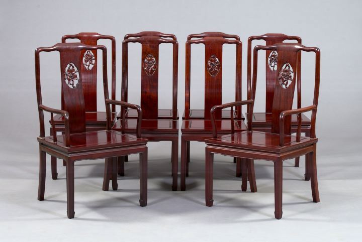 Appraisal: Fine Nine-Piece Teakwood Dining Set mid- th century consisting of