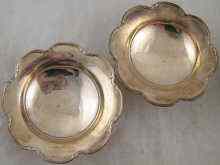 Appraisal: A pair of silver bon bon dishes each on pedestal