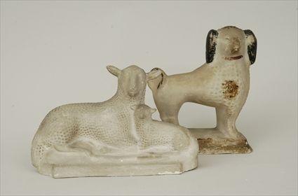 Appraisal: Two Chalkware Animal Figures to x to in