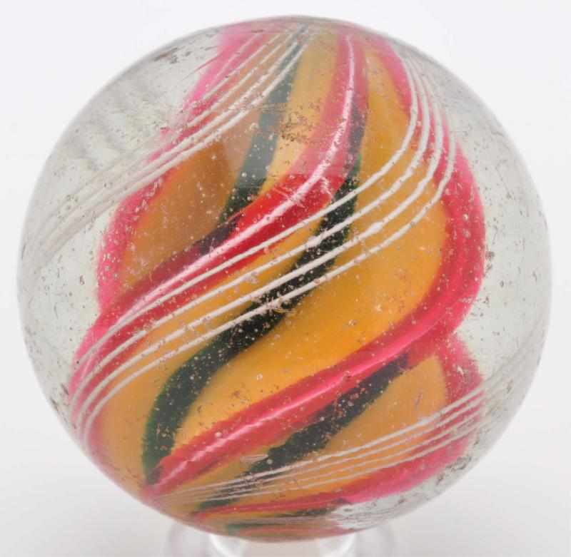 Appraisal: Ridged Core Swirl Marble Description Very well-made yellow ridge core