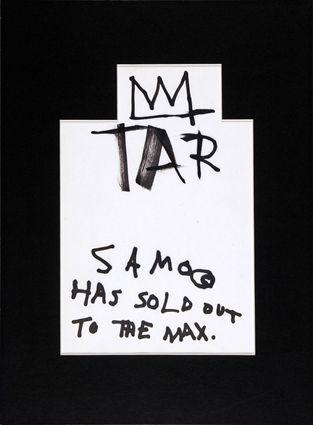 Appraisal: MANNER OF BASQUIAT SAMOO HAS SOLD OUT Black ink drawing