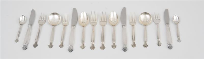 Appraisal: GEORG JENSEN SILVER ONE-HUNDRED-ONE-PIECE FLATWARE SERVICE IN THE ACANTHUS PATTERN