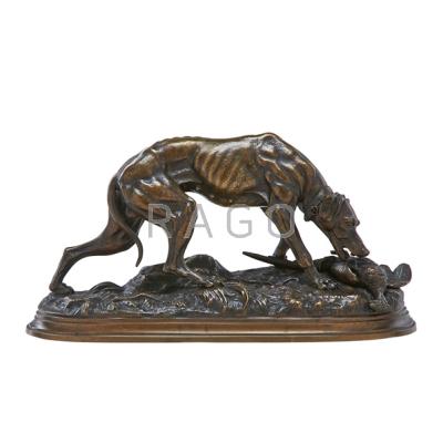 Appraisal: JULES MOIGNIEZ French - Bronze sculpture of a hunting dog