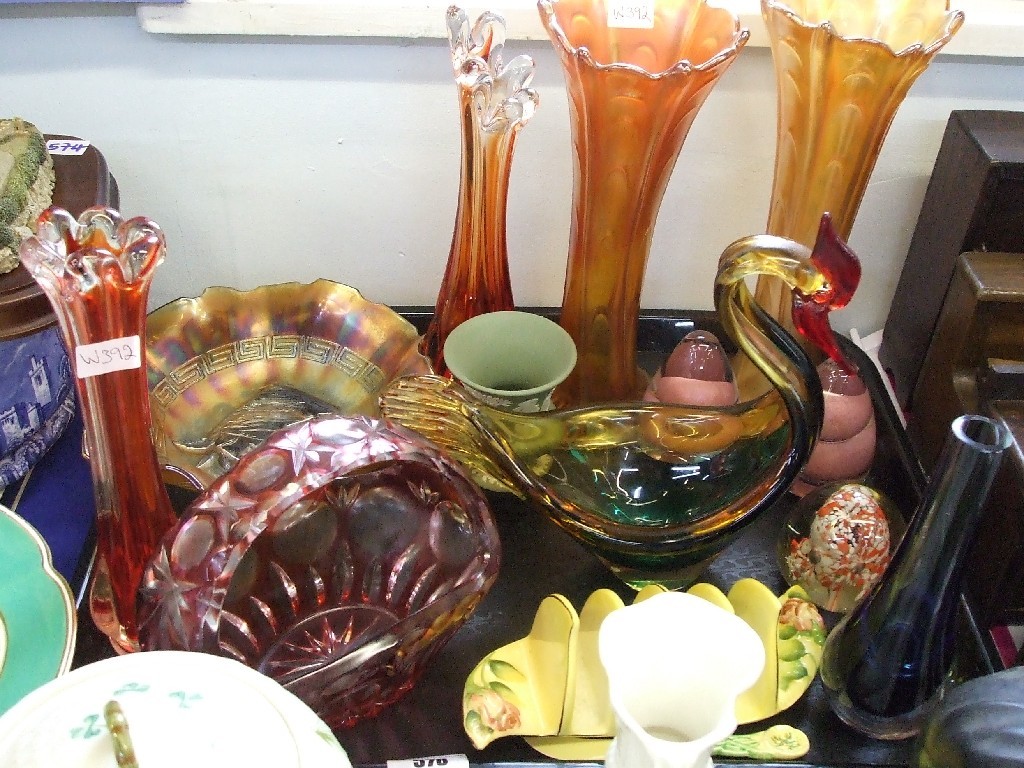 Appraisal: Tray lot comprising Carnival Glass etc