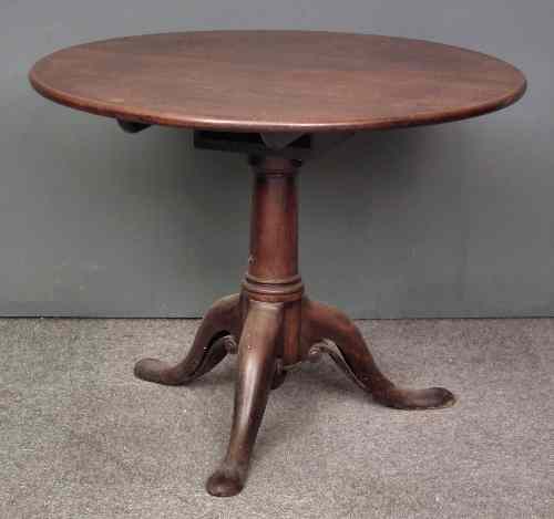 Appraisal: An early George III ''Cuban'' mahogany circular tripod table with