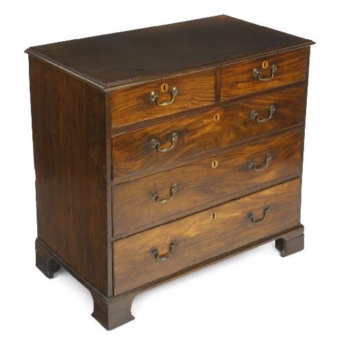 Appraisal: A George III mahogany chest the moulded rectangular top above