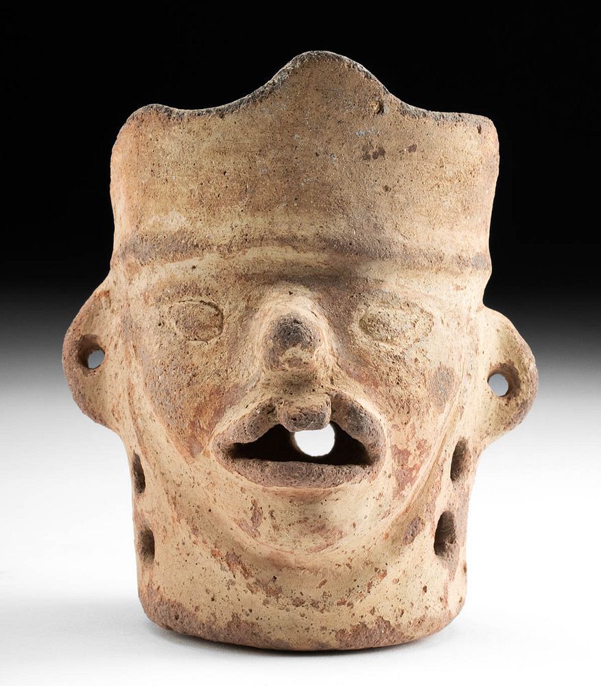 Appraisal: Moche Pottery Rattle - Man with Harelip Pre-Columbian North Coast