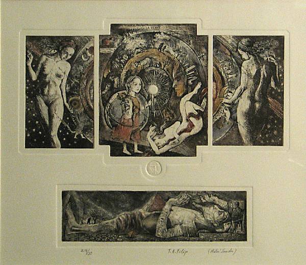 Appraisal: Traian Alexandru Filip Romanian - La Terra Four color etchings