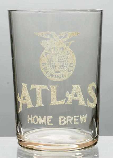 Appraisal: Atlas Home Brew Acid-Etched Beer Glass With raised pebbled lettering