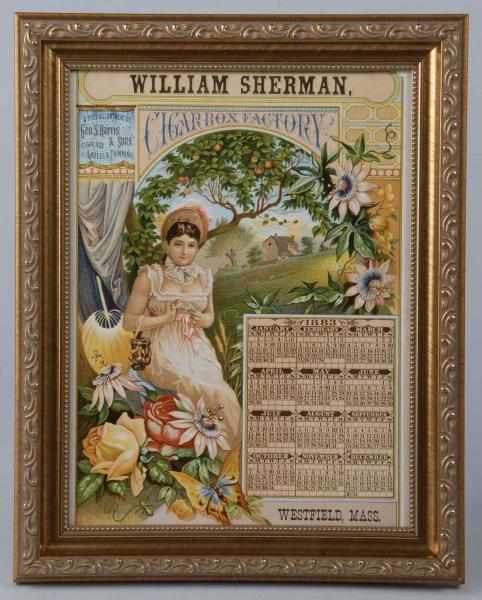 Appraisal: Framed Cigar Box Factory Advertising Calendar Description Circa All original