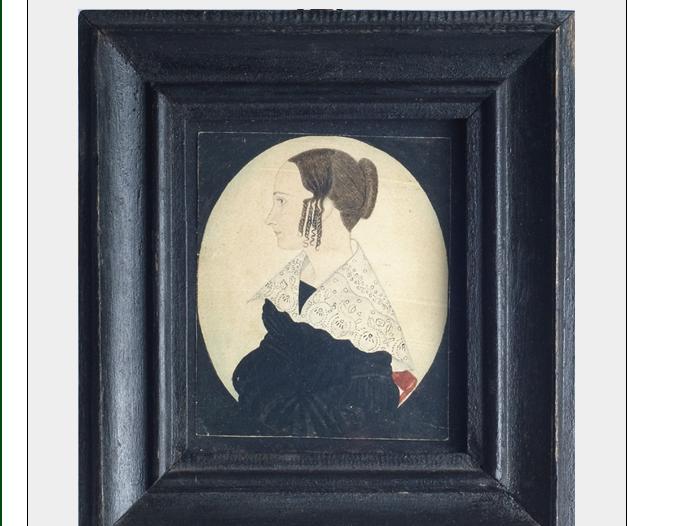 Appraisal: JUSTUS DALEE AMERICAN - MINIATURE PROFILE PORTRAIT OF A YOUNG