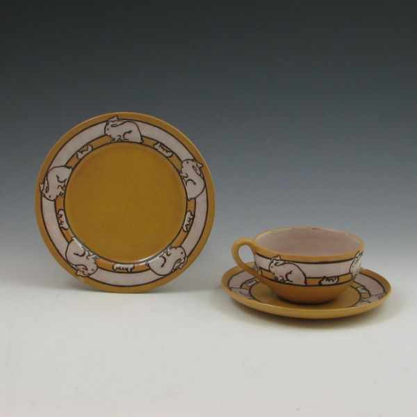 Appraisal: Saturday Evening Girls SEG rabbit cup saucer and plate from