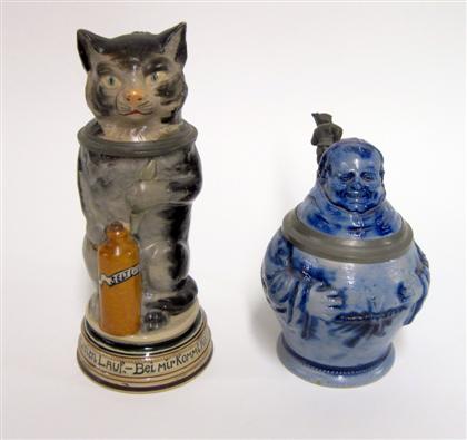 Appraisal: German 'Cat' character ceramic stein late th century