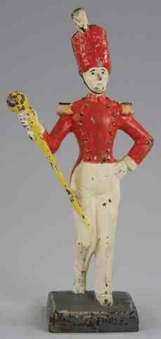 Appraisal: DRUM MAJOR DOORSTOP Very colorfully painted casting of marching band